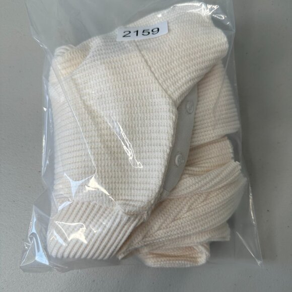 The Range Thermal Knit Button Turtleneck Top Size L Cream Preppy Chic - Picture 11 of 11